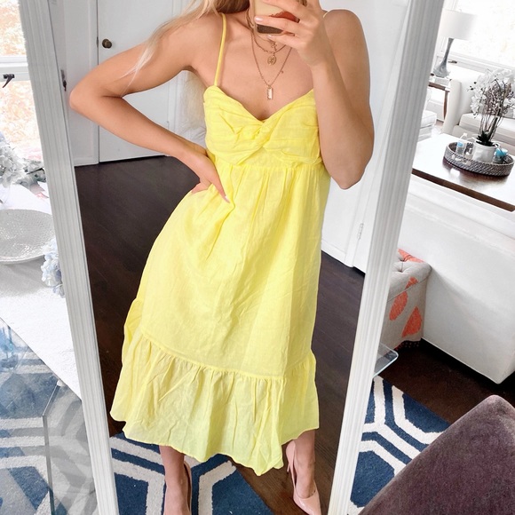 🍋 BANANA REPUBLIC CITRON RUFFLE MAXI DRESS! - Picture 7 of 16